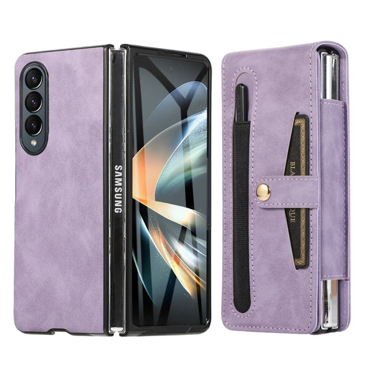 For Samsung Galaxy Z Fold3 5G Multifunctional Folding Phone Leather Case(Purple) - Galaxy Phone Cases by buy2fix | Online Shopping UK | buy2fix