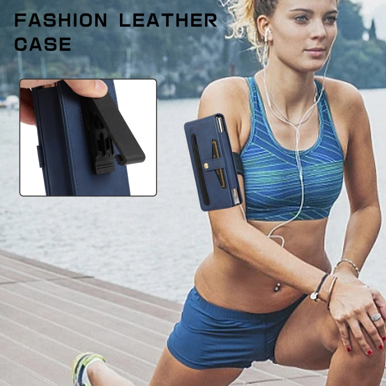 For Samsung Galaxy Z Fold3 5G Multifunctional Folding Phone Leather Case(Blue) - Galaxy Phone Cases by buy2fix | Online Shopping UK | buy2fix