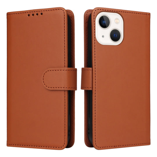 For iPhone 13 mini BETOPNICE BN-005 2 in 1 Detachable Imitate Genuine Leather Phone Case(Brown)
