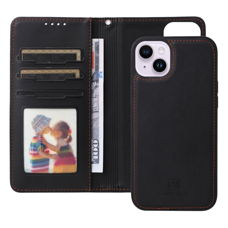 For iPhone 14 Plus BETOPNICE BN-005 2 in 1 Detachable Imitate Genuine Leather Phone Case(Black) - iPhone 14 Plus Cases by BETOPNICE | Online Shopping UK | buy2fix