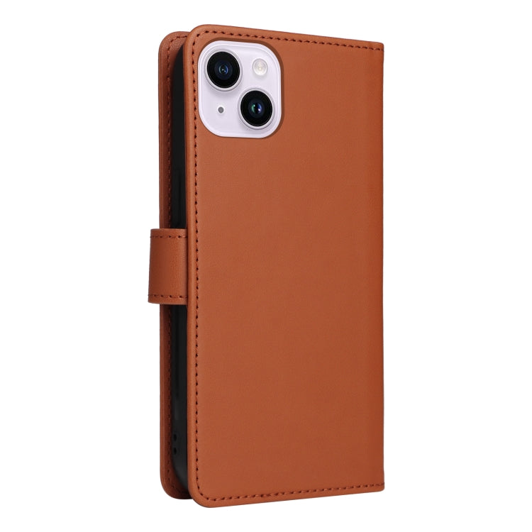 For iPhone 14 Plus BETOPNICE BN-005 2 in 1 Detachable Imitate Genuine Leather Phone Case(Brown) - iPhone 14 Plus Cases by BETOPNICE | Online Shopping UK | buy2fix