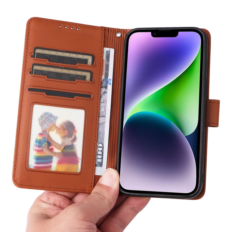 For iPhone 14 Plus BETOPNICE BN-005 2 in 1 Detachable Imitate Genuine Leather Phone Case(Brown) - iPhone 14 Plus Cases by BETOPNICE | Online Shopping UK | buy2fix