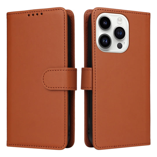 For iPhone 14 Pro BETOPNICE BN-005 2 in 1 Detachable Imitate Genuine Leather Phone Case(Brown)