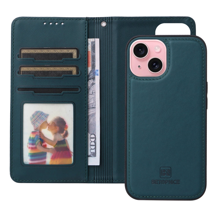 For iPhone 15 BETOPNICE BN-005 2 in 1 Detachable Imitate Genuine Leather Phone Case(Blue) - iPhone 15 Cases by BETOPNICE | Online Shopping UK | buy2fix