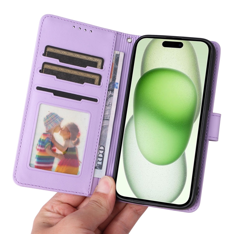 For iPhone 15 Plus BETOPNICE BN-005 2 in 1 Detachable Imitate Genuine Leather Phone Case(Light Purple) - iPhone 15 Plus Cases by BETOPNICE | Online Shopping UK | buy2fix