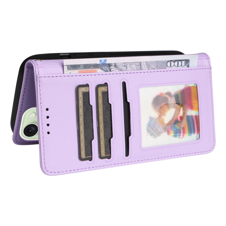 For iPhone 15 Plus BETOPNICE BN-005 2 in 1 Detachable Imitate Genuine Leather Phone Case(Light Purple) - iPhone 15 Plus Cases by BETOPNICE | Online Shopping UK | buy2fix