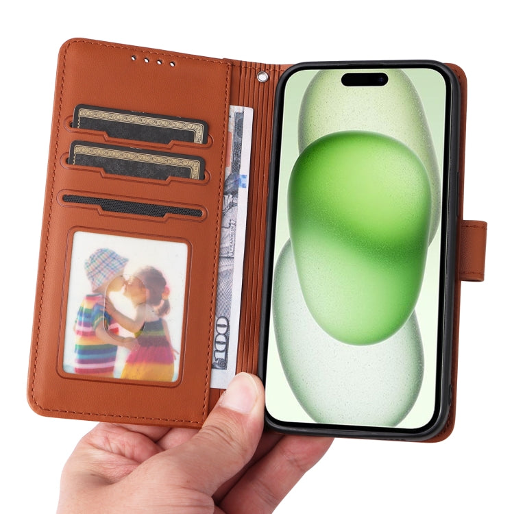 For iPhone 15 Plus BETOPNICE BN-005 2 in 1 Detachable Imitate Genuine Leather Phone Case(Brown) - iPhone 15 Plus Cases by BETOPNICE | Online Shopping UK | buy2fix