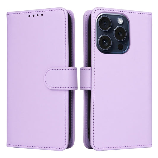 For iPhone 15 Pro BETOPNICE BN-005 2 in 1 Detachable Imitate Genuine Leather Phone Case(Light Purple) - iPhone 15 Pro Cases by BETOPNICE | Online Shopping UK | buy2fix