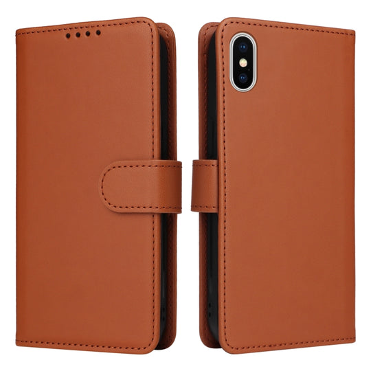 For iPhone X / XS BETOPNICE BN-005 2 in 1 Detachable Imitate Genuine Leather Phone Case(Brown)