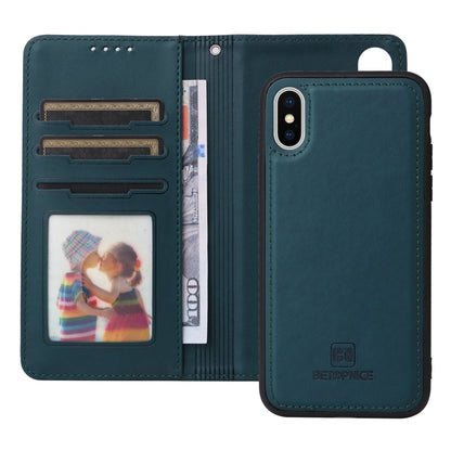 For iPhone X / XS BETOPNICE BN-005 2 in 1 Detachable Imitate Genuine Leather Phone Case(Blue) - More iPhone Cases by BETOPNICE | Online Shopping UK | buy2fix