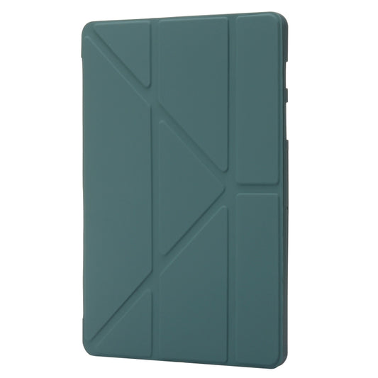 For Samsung Galaxy Tab S10 FE / S9 Deformation Silicone Leather Tablet Case(Dark Green) - Galaxy Tab S9 Cases by buy2fix | Online Shopping UK | buy2fix