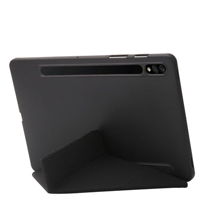 For Samsung Galaxy Tab S10 FE / S9 Deformation Silicone Leather Tablet Case(Black) - Galaxy Tab S9 Cases by buy2fix | Online Shopping UK | buy2fix