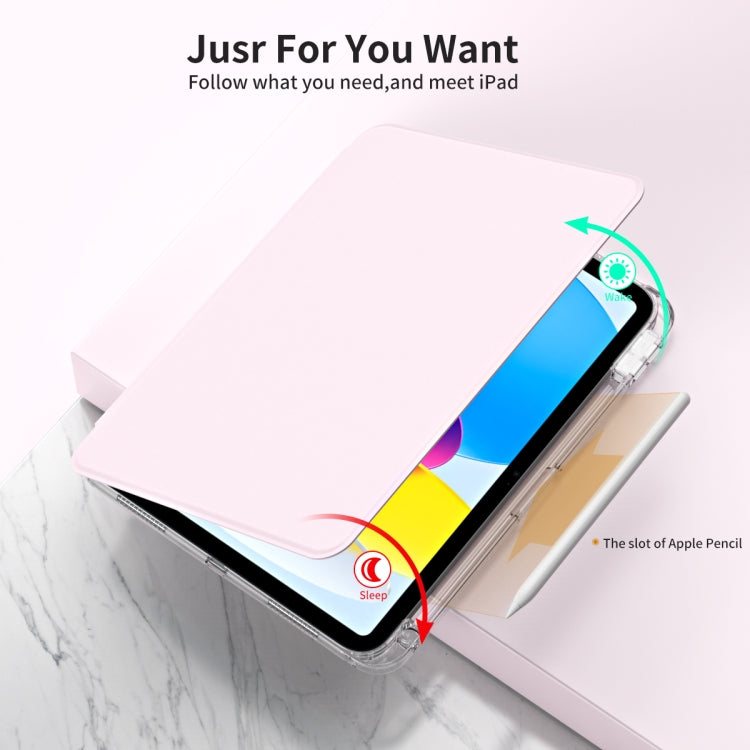 For iPad 2025 / 2022 360 Rotation Detachable Clear Acrylic Leather Tablet Case(Pink) - iPad 2025 / 2022 Cases by buy2fix | Online Shopping UK | buy2fix