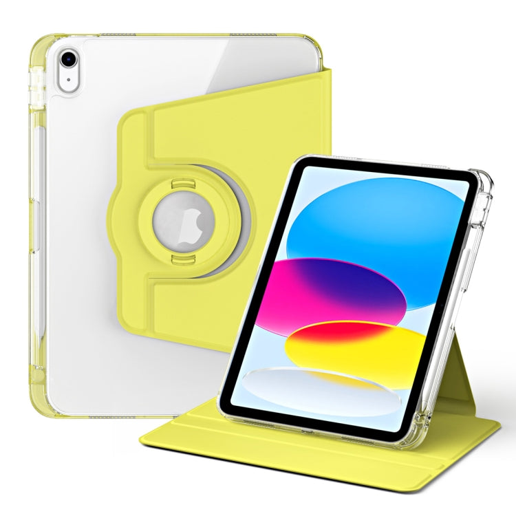 For iPad 2025 / 2022 360 Rotation Detachable Clear Acrylic Leather Tablet Case(Yellow) - iPad 2025 / 2022 Cases by buy2fix | Online Shopping UK | buy2fix