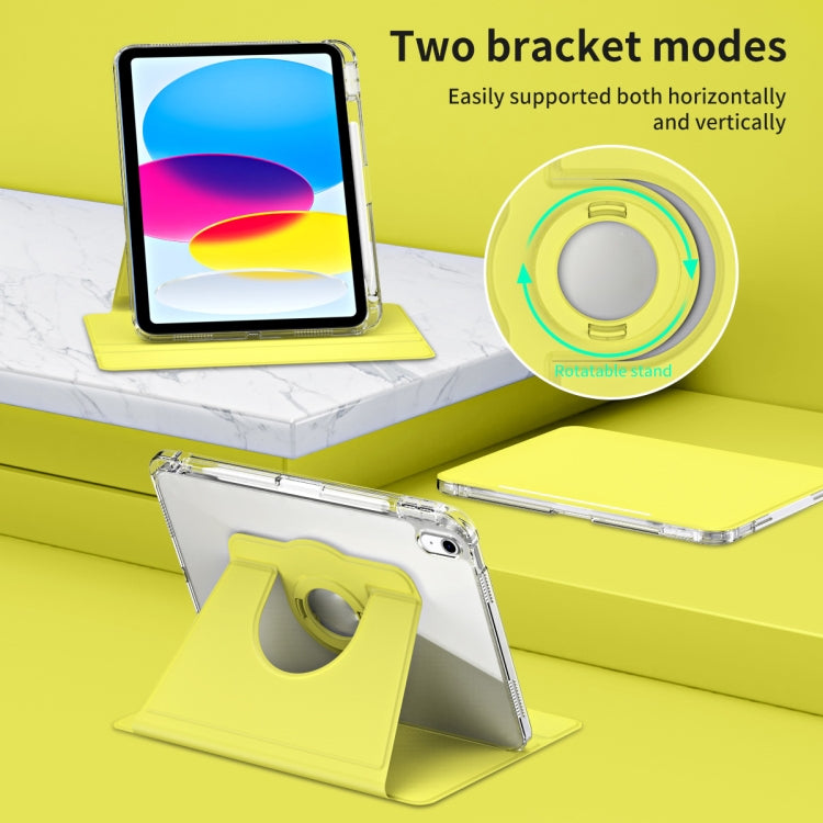 For iPad 2025 / 2022 360 Rotation Detachable Clear Acrylic Leather Tablet Case(Yellow) - iPad 2025 / 2022 Cases by buy2fix | Online Shopping UK | buy2fix