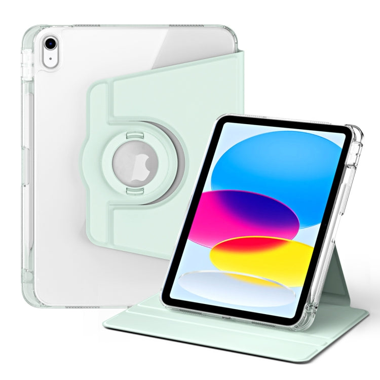 For iPad 2025 / 2022 360 Rotation Detachable Clear Acrylic Leather Tablet Case(Light Green) - iPad 2025 / 2022 Cases by buy2fix | Online Shopping UK | buy2fix