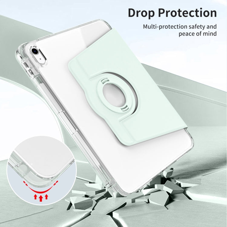 For iPad 2025 / 2022 360 Rotation Detachable Clear Acrylic Leather Tablet Case(Light Green) - iPad 2025 / 2022 Cases by buy2fix | Online Shopping UK | buy2fix