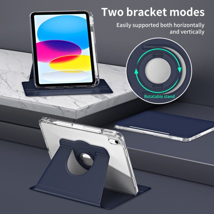 For iPad 2025 / 2022 360 Rotation Detachable Clear Acrylic Leather Tablet Case(Dark Blue) - iPad 2025 / 2022 Cases by buy2fix | Online Shopping UK | buy2fix