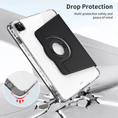 For iPad Pro 11 2022 / Air 10.9 2022 360 Rotation Detachable Clear Acrylic Leather Tablet Case(Black) - iPad Pro 11 (2022/2021) Cases by buy2fix | Online Shopping UK | buy2fix