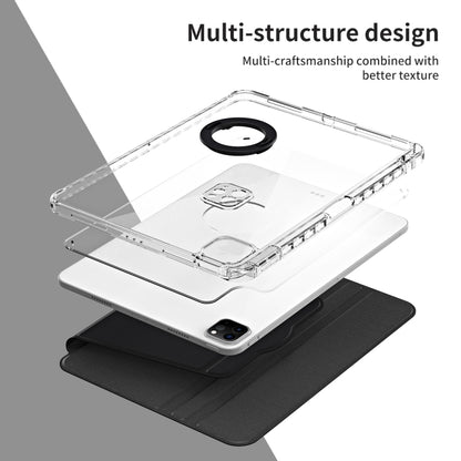 For iPad Pro 11 2022 / Air 10.9 2022 360 Rotation Detachable Clear Acrylic Leather Tablet Case(Black) - iPad Pro 11 (2022/2021) Cases by buy2fix | Online Shopping UK | buy2fix