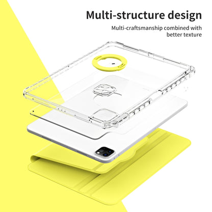 For iPad Pro 11 2022 / Air 10.9 2022 360 Rotation Detachable Clear Acrylic Leather Tablet Case(Yellow) - iPad Pro 11 (2022/2021) Cases by buy2fix | Online Shopping UK | buy2fix