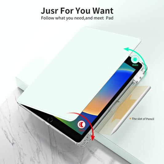 For iPad 10.2 2021 / 2020 360 Rotation Detachable Clear Acrylic Leather Tablet Case(Light Green) - iPad 10.2 Cases by buy2fix | Online Shopping UK | buy2fix