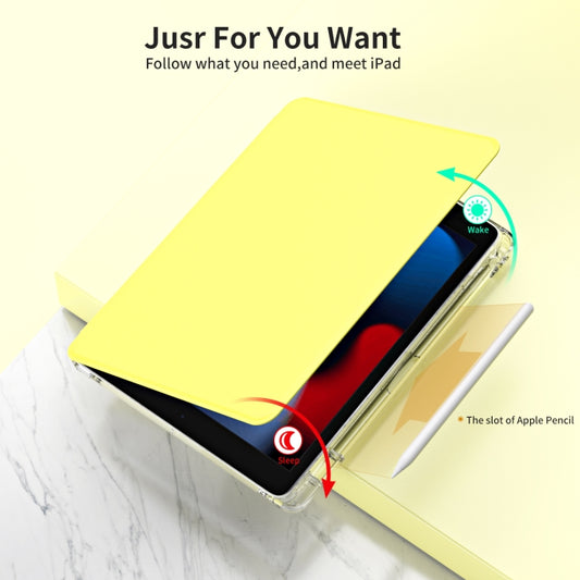 For iPad Pro 9.7 / 9.7 2018 / 2017 360 Rotation Detachable Clear Acrylic Leather Tablet Case(Yellow) - iPad 9.7 (2018) & (2017) Cases by buy2fix | Online Shopping UK | buy2fix