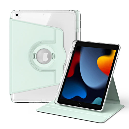 For iPad Pro 9.7 / 9.7 2018 / 2017 360 Rotation Detachable Clear Acrylic Leather Tablet Case(Light Green) - iPad 9.7 (2018) & (2017) Cases by buy2fix | Online Shopping UK | buy2fix