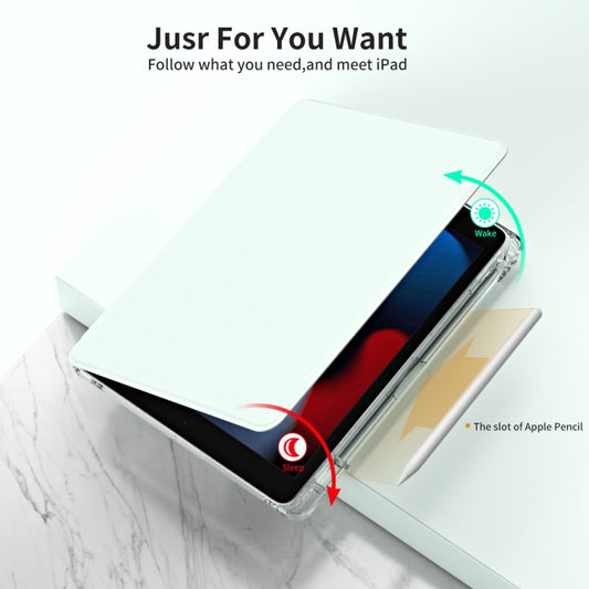 For iPad Pro 9.7 / 9.7 2018 / 2017 360 Rotation Detachable Clear Acrylic Leather Tablet Case(Light Green) - iPad 9.7 (2018) & (2017) Cases by buy2fix | Online Shopping UK | buy2fix