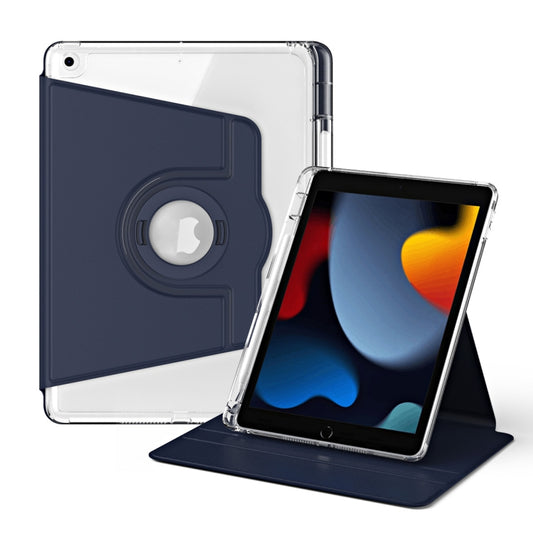 For iPad Pro 9.7 / 9.7 2018 / 2017 360 Rotation Detachable Clear Acrylic Leather Tablet Case(Dark Blue) - iPad 9.7 (2018) & (2017) Cases by buy2fix | Online Shopping UK | buy2fix