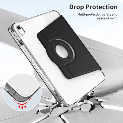 For iPad Air 11 2024 360 Rotation Detachable Clear Acrylic Leather Tablet Case(Black) - iPad Air 11 2024 Cases by buy2fix | Online Shopping UK | buy2fix