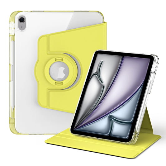 For iPad Air 11 2025 / 2024 360 Rotation Detachable Clear Acrylic Leather Tablet Case(Yellow) - iPad Air 11 2025 / 2024 Cases by buy2fix | Online Shopping UK | buy2fix