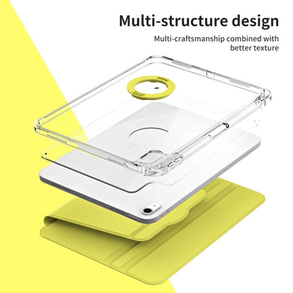 For iPad Air 11 2025 / 2024 360 Rotation Detachable Clear Acrylic Leather Tablet Case(Yellow) - iPad Air 11 2025 / 2024 Cases by buy2fix | Online Shopping UK | buy2fix