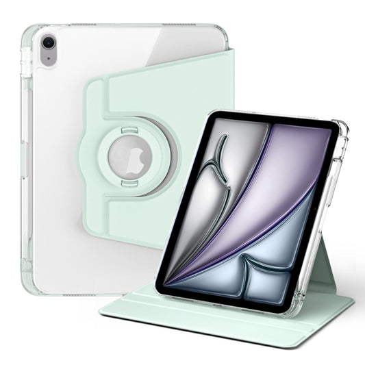 For iPad Air 11 2025 / 2024 360 Rotation Detachable Clear Acrylic Leather Tablet Case(Light Green) - iPad Air 11 2025 / 2024 Cases by buy2fix | Online Shopping UK | buy2fix
