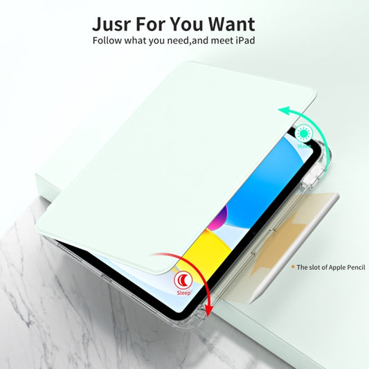 For iPad Air 11 2025 / 2024 360 Rotation Detachable Clear Acrylic Leather Tablet Case(Light Green) - iPad Air 11 2025 / 2024 Cases by buy2fix | Online Shopping UK | buy2fix