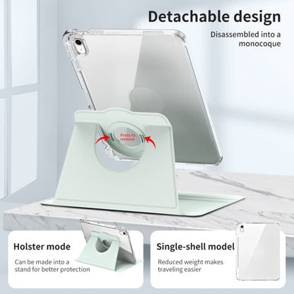 For iPad Air 11 2025 / 2024 360 Rotation Detachable Clear Acrylic Leather Tablet Case(Light Green) - iPad Air 11 2025 / 2024 Cases by buy2fix | Online Shopping UK | buy2fix