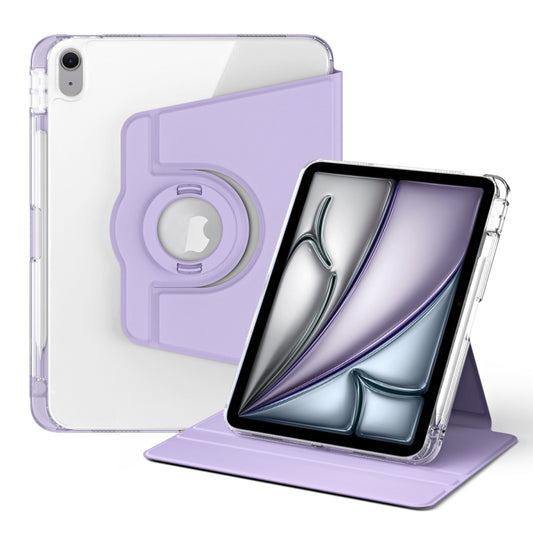 For iPad Air 11 2025 / 2024 360 Rotation Detachable Clear Acrylic Leather Tablet Case(Light Purple) - iPad Air 11 2025 / 2024 Cases by buy2fix | Online Shopping UK | buy2fix
