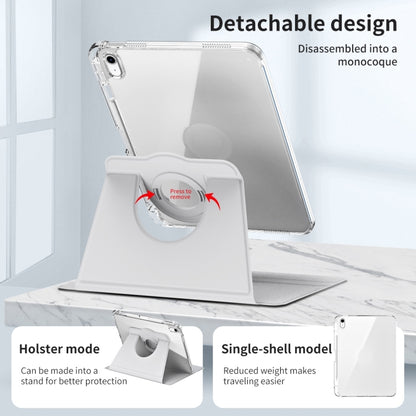 For iPad Air 11 2025 / 2024 360 Rotation Detachable Clear Acrylic Leather Tablet Case(Grey) - iPad Air 11 2025 / 2024 Cases by buy2fix | Online Shopping UK | buy2fix