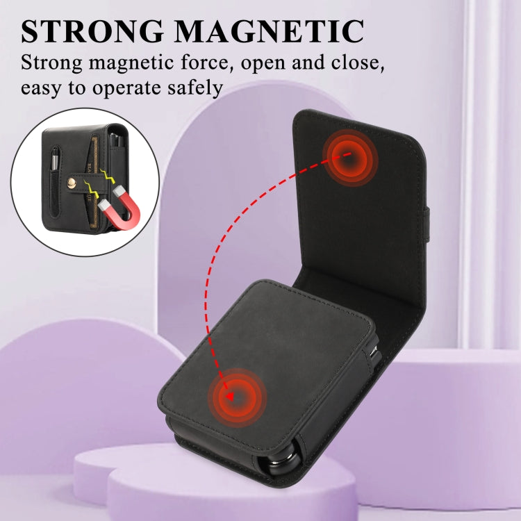 For Samsung Galaxy Z Flip5 Multifunctional Folding Phone Leather Case(Black) - Galaxy Z Flip5 Cases by buy2fix | Online Shopping UK | buy2fix