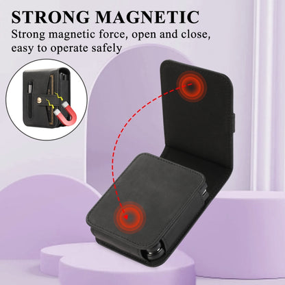 For Samsung Galaxy Z Flip5 Multifunctional Folding Phone Leather Case(Black) - Galaxy Z Flip5 Cases by buy2fix | Online Shopping UK | buy2fix