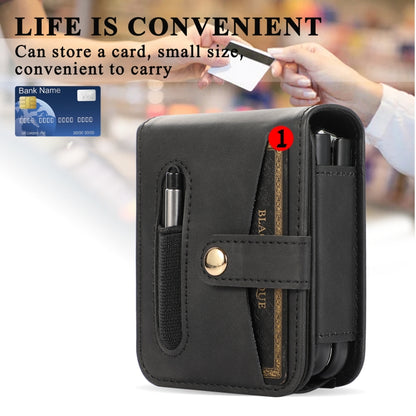 For Samsung Galaxy Z Flip5 Multifunctional Folding Phone Leather Case(Black) - Galaxy Z Flip5 Cases by buy2fix | Online Shopping UK | buy2fix