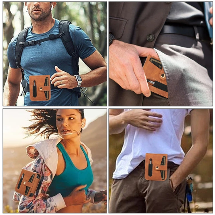 For Samsung Galaxy Z Flip5 Multifunctional Folding Phone Leather Case(Brown) - Galaxy Z Flip5 Cases by buy2fix | Online Shopping UK | buy2fix