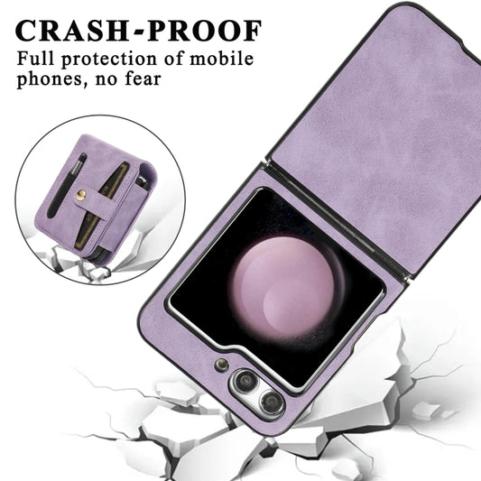 For Samsung Galaxy Z Flip5 Multifunctional Folding Phone Leather Case(Purple) - Galaxy Z Flip5 Cases by buy2fix | Online Shopping UK | buy2fix