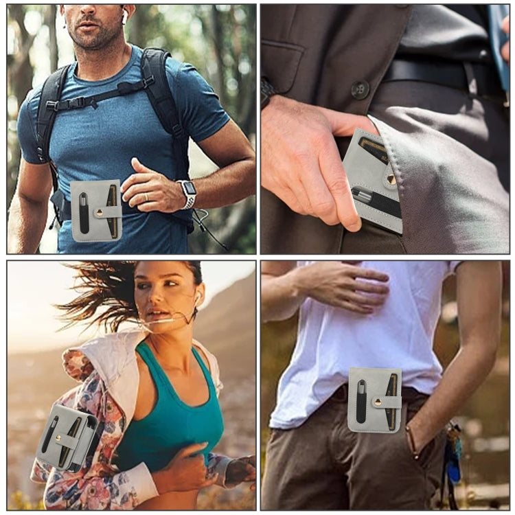 For Samsung Galaxy Z Flip5 Multifunctional Folding Phone Leather Case(Grey) - Galaxy Z Flip5 Cases by buy2fix | Online Shopping UK | buy2fix