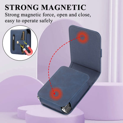 For Samsung Galaxy Z Flip5 Multifunctional Folding Phone Leather Case(Blue) - Galaxy Z Flip5 Cases by buy2fix | Online Shopping UK | buy2fix