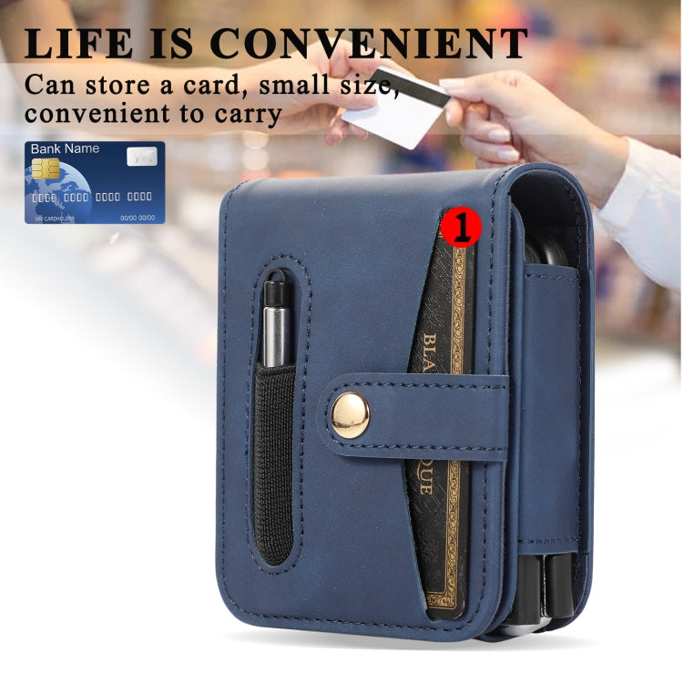 For Samsung Galaxy Z Flip5 Multifunctional Folding Phone Leather Case(Blue) - Galaxy Z Flip5 Cases by buy2fix | Online Shopping UK | buy2fix