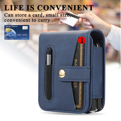 For Samsung Galaxy Z Flip5 Multifunctional Folding Phone Leather Case(Blue) - Galaxy Z Flip5 Cases by buy2fix | Online Shopping UK | buy2fix