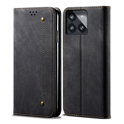 For Xiaomi Redmi K70/K70 Pro Denim Texture Casual Style Horizontal Flip Leather Case(Black) - Xiaomi Cases by buy2fix | Online Shopping UK | buy2fix