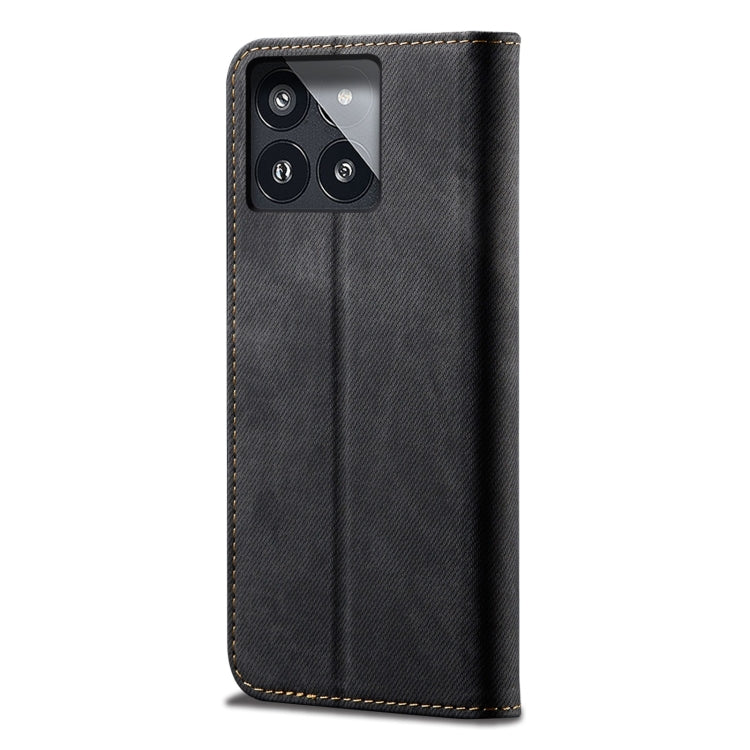 For Xiaomi Redmi K70/K70 Pro Denim Texture Casual Style Horizontal Flip Leather Case(Black) - Xiaomi Cases by buy2fix | Online Shopping UK | buy2fix