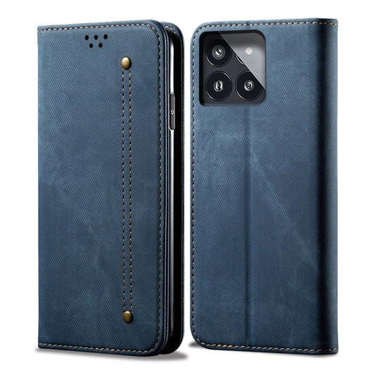For Xiaomi Redmi K70E Denim Texture Casual Style Horizontal Flip Leather Case(Blue) - Xiaomi Cases by buy2fix | Online Shopping UK | buy2fix